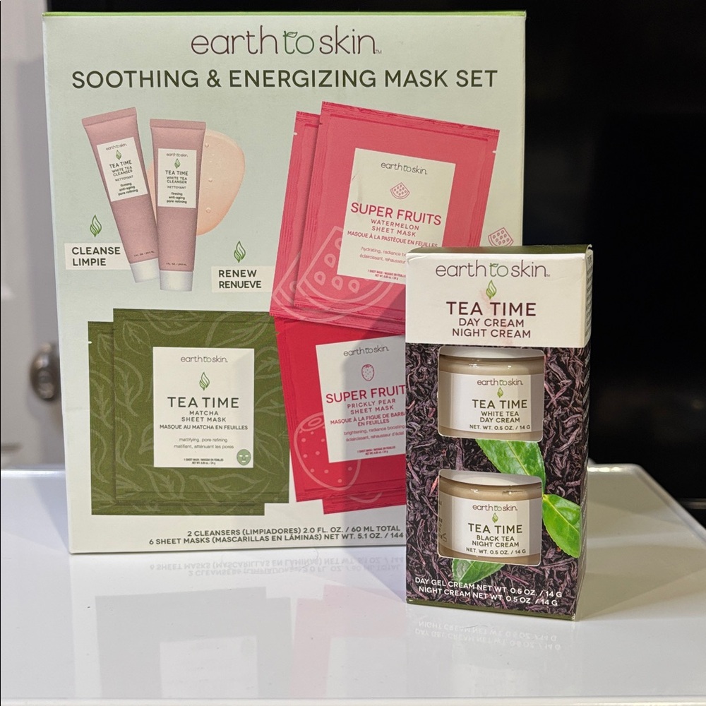 Earth to Skin Soothing & Energizing Mask Set/Tea Time Cream